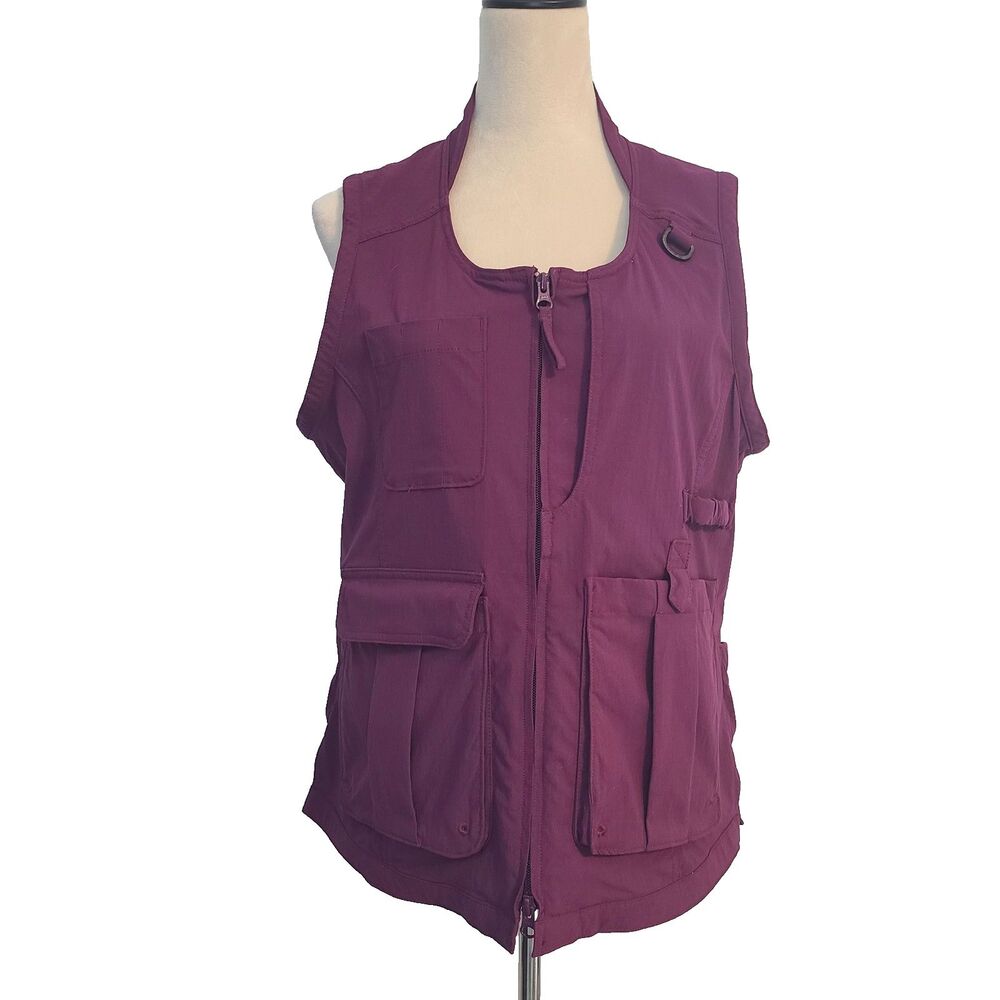Duluth Trading Co Womens M Heirloom Gardening Vest Purple Cargo Gorpcore Granola